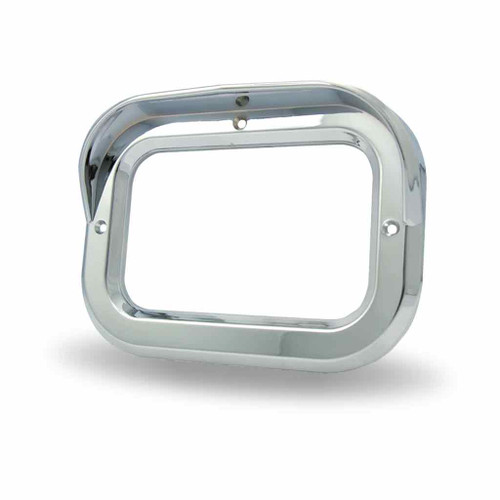 TBEZ-SQR SQUARE CHROME PLASTIC "SCREW ON" BEZEL WITH VISOR