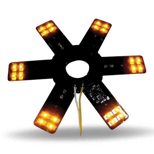 TLED-X1A 8" AMBER AUXILIARY STAR LED LIGHT FOR 15" DONALDSON/VORTOX AIR CLEANERS - 24 DIODES
