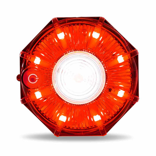 TLED-OC1R 3" DUAL COLOR RED/WHITE PORTABLE/MAGNETIC/HANGABLE HAZARD LED LIGHT (9 DIODES)