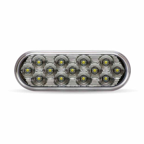TLED-OBMCR CLEAR RED STOP, TURN & TAIL OVAL MIRROR LED LIGHT - 13 DIODES