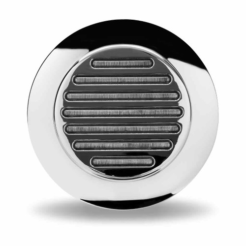 Trux TLED-F4CR1 - 4" Clear Red Stop, Turn & Tail to White Back Up Round Flatline Flange Mount LED Light - 49 Diodes