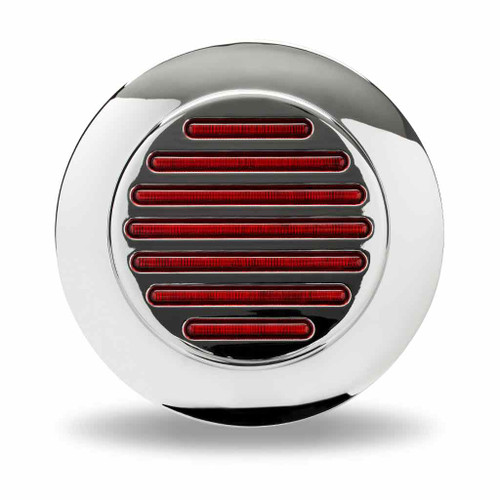 Trux TLED-F4R1 - 4" Red Stop, Turn & Tail to White Back Up Round Flatline Flange Mount LED Light - 49 Diodes