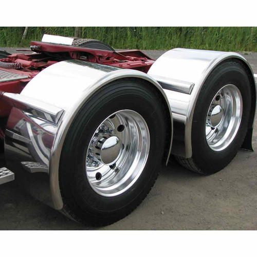 TFEN-S10 96" STAINLESS STEEL ROLLIN'LO LONG SINGLE AXLE FENDERS WITH ROLLED EDGE (14 GAUGE)