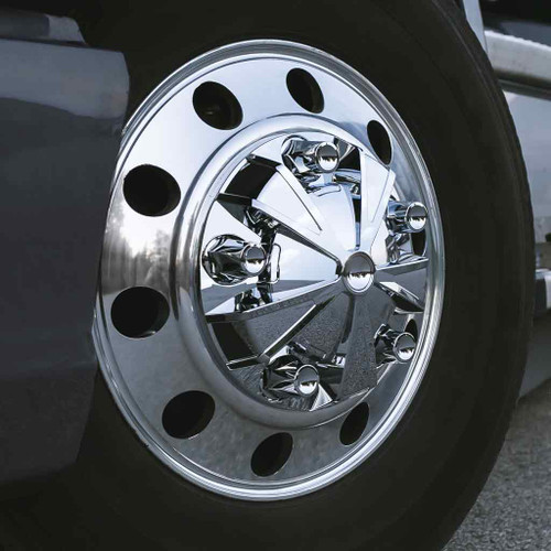 THUB-MC1 COMPLETE CHROME ABS PLASTIC MAG WHEEL AXLE & NUT COVER KIT