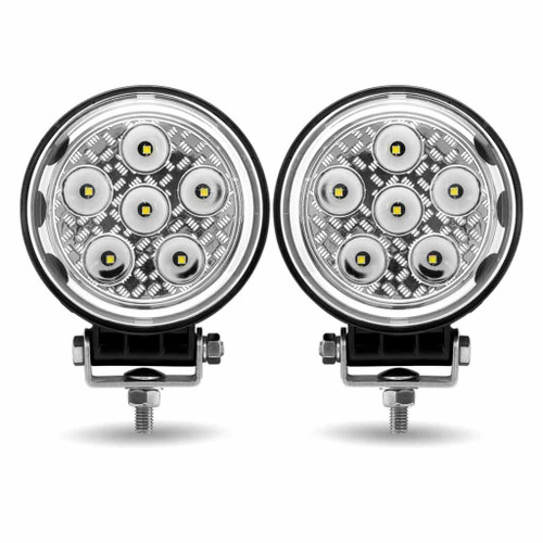 TLED-U102 2 X 4.5" ROUND 'RADIANT SERIES' COMBINATION SPOT & FLOOD LED WORK LAMPS WITH 180° SIDE LIGHT OUTPUT
