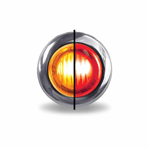 TLED-BX3AR 3/4" AMBER MARKER TO RED AUXILIARY ROUND LED LIGHT - 2 DIODES