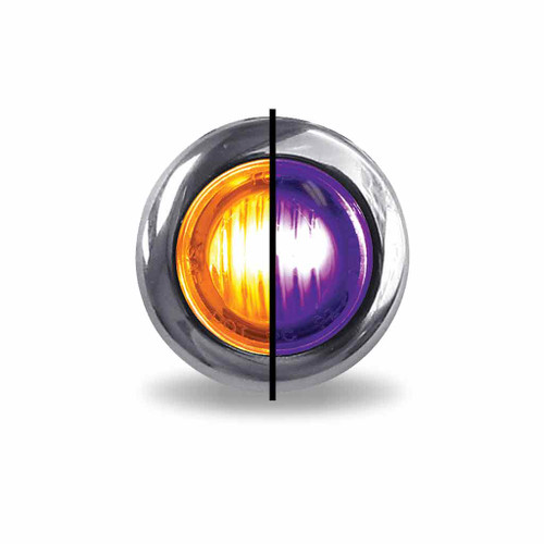 TLED-BX3AP 3/4" AMBER MARKER TO PURPLE AUXILIARY ROUND LED LIGHT - 2 DIODES