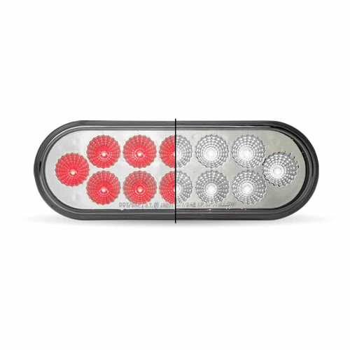 TLED-OX60R RED STOP, TURN & TAIL TO WHITE BACK UP OVAL LED LIGHT - 12 DIODES