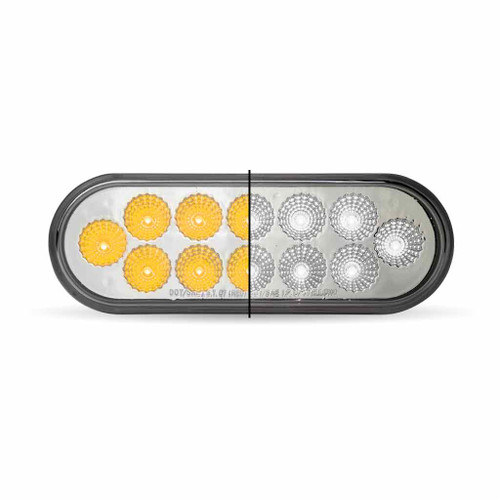 TLED-OX60A AMBER TURN & MARKER TO WHITE AUXILIARY OVAL LED LIGHT - 12 DIODES