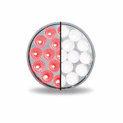 TLED-4X40 4" RED STOP, TURN & TAIL TO WHITE BACK UP ROUND LED LIGHT - 19 DIODES