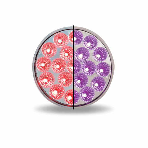 TLED-4XRP 4" RED STOP, TURN & TAIL TO PURPLE AUXILIARY ROUND LED LIGHT - 19 DIODES