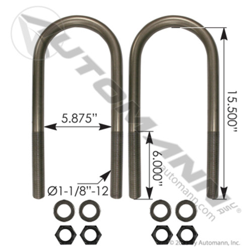 AUBK8187-154 HUTCH NEWAY U-BOLT KIT 1-1/8