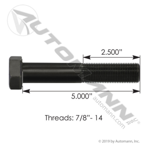 F780500GR8 7/8" X 5" SPRING PIN BOLT