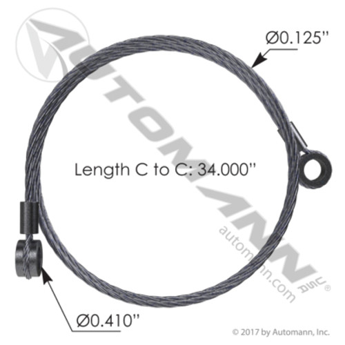 HLK2611 FREIGHTLINER HOOD CABLE 34"