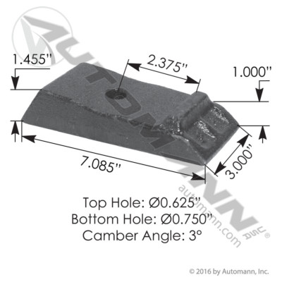 MFL46910 FREIGHTLINER CASTER WEDGE AXLE SEAT 3 DEGREE