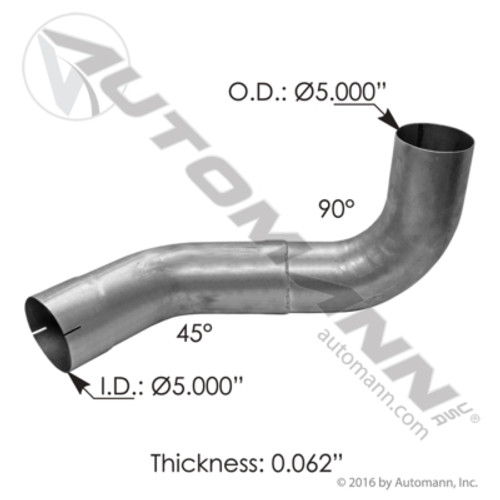 562.U5914764LA KENWORTH 5" EXHAUST ELBOW LH