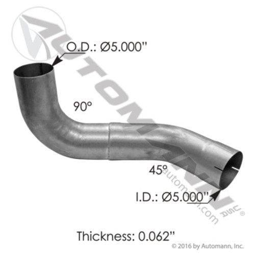 562.U5914764RA KENWORTH 5" EXHAUST ELBOW RH