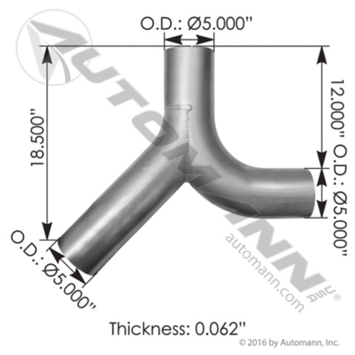 562.U5918028A PETE KW 5" Y PIPE ADAPTER