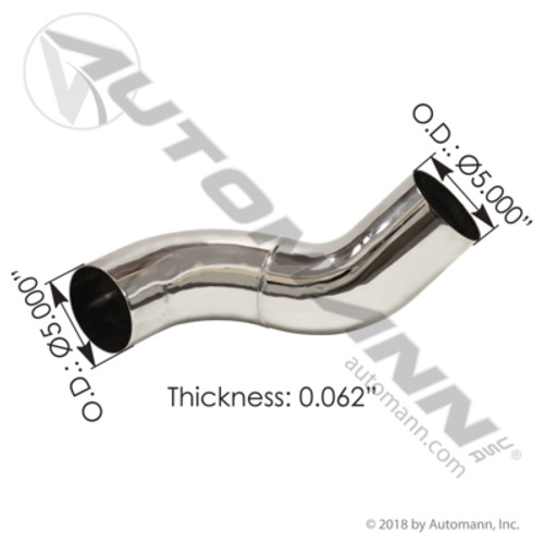 562.U7513845LC PETERBILT CHROME EXHAUST PIPE LH