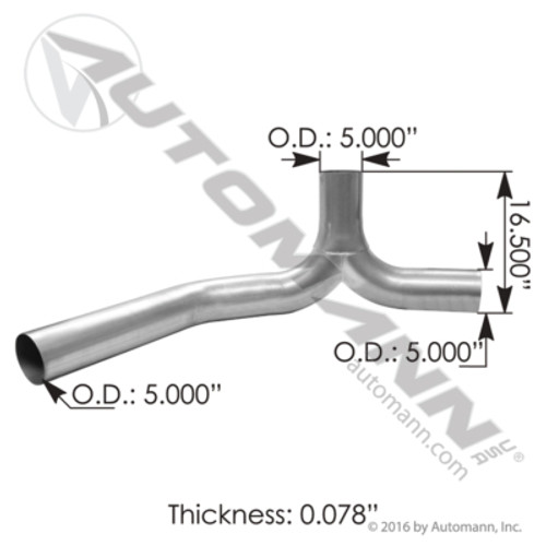 562.U7515353A PETE 5" E BEND Y EXHAUSTPIPE