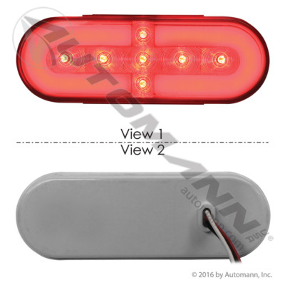 571.LD61R31 6" OVAL RED GLO HALO ZEON