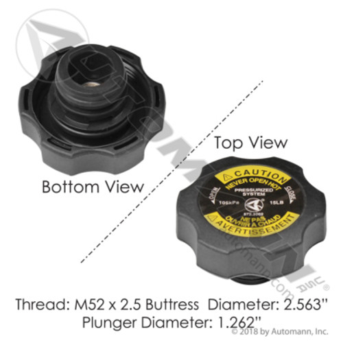 572.2002 COOLANT SURGE TANK CAP 15LB PSI