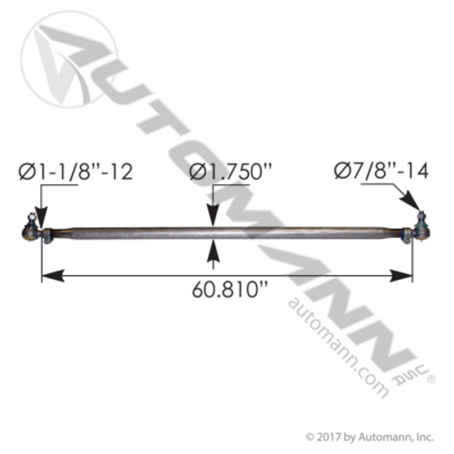 463.DS9808 MERITOR CROSS TUBE 68.81"