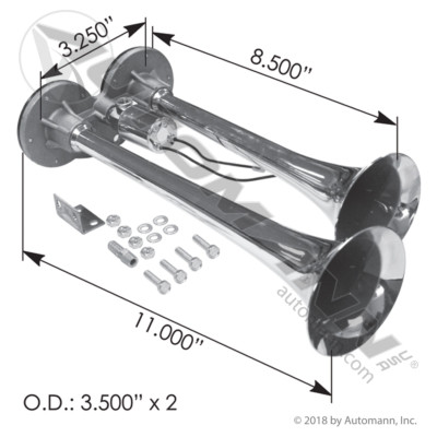 562.1303 AIR HORN DUAL ROUND 105DB