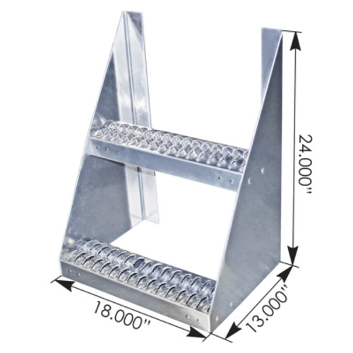 562.FS18A ALUMINUM FRAME STEP 18"X13"X24"