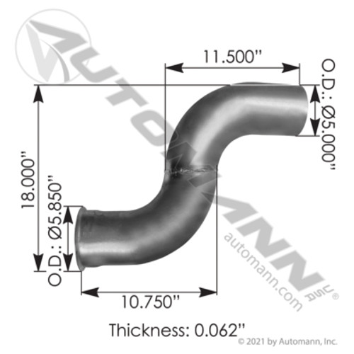 562.U4617094016A FREIGHTLINER TURBO S EXHAUST PIPE