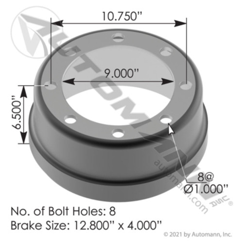 151.3401BA W/C BRAKE DRUM 325MM X 100MM