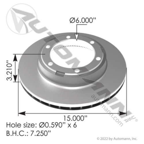 153.116176D DISC BRAKE ROTOR 15"