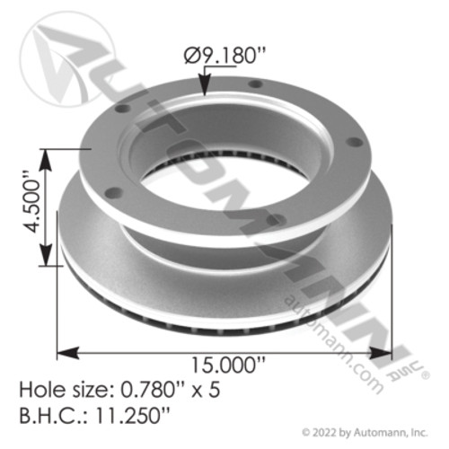 153.122920 HYDRAULIC DISC BRAKE ROTOR 15"