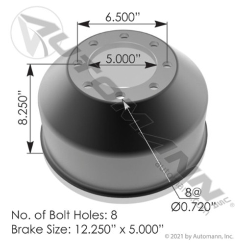 151.25503 12.25" TAG AXLE BRAKE DRUM