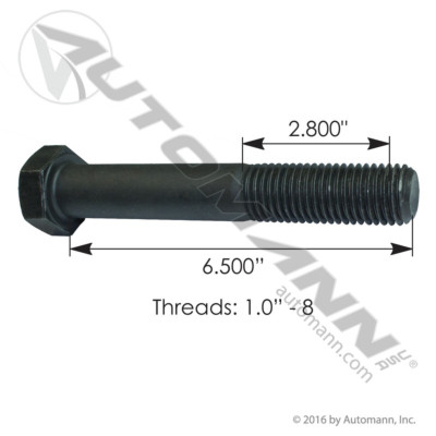 C100612GR8 GRADE 8 CAP SCREW BOLT 1" X 6.5"