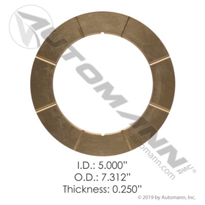 MX503 MACK 5" BRASS TRUNNION WASHER