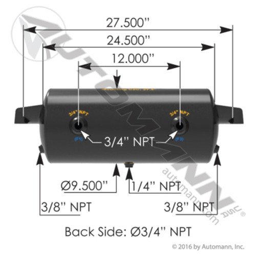 172.2004 AIR TANK 1488 CUBIC VOLUME 9.5" DIAMETER