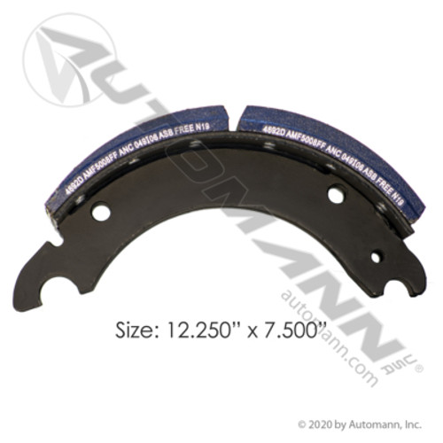 143.469281.50 12.25" X 7.5" NEW LINED BRAKE SHOE