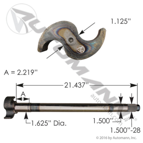 123.282112.02 SPICER CAM SHAFT 21-3/8" L