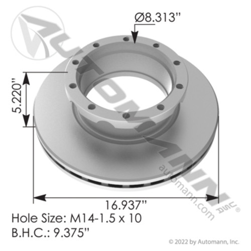 153.110912 BENDIX SB7 SETRA AIR DISC BRAKE ROTOR