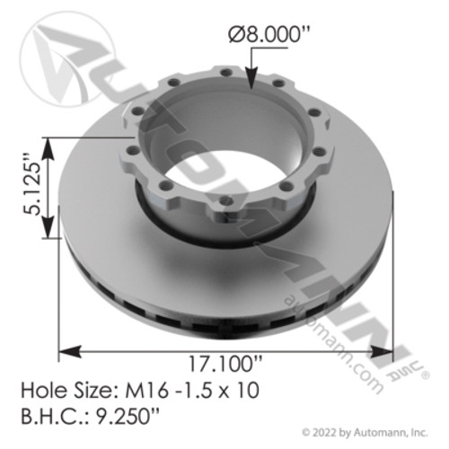 153.127856 MERITOR ELSA 2 VAN HOOL AIR DISC BRAKE ROTOR