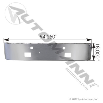 564.75102C PETERBILT CHROME BUMPER TEXAS STYLE W/ FOG