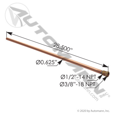 576.PU1238 PICK-UP TUBE BRASS-COPPER UNIVERSAL 3/8