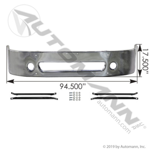 564.46117C BUMPER CHROME 17IN FREIGHTLINER