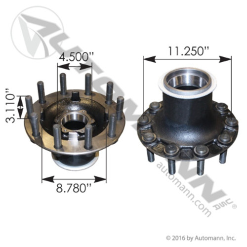 150.S1101.S1 10 STUD OUTBOARD ALUMINUMHUB