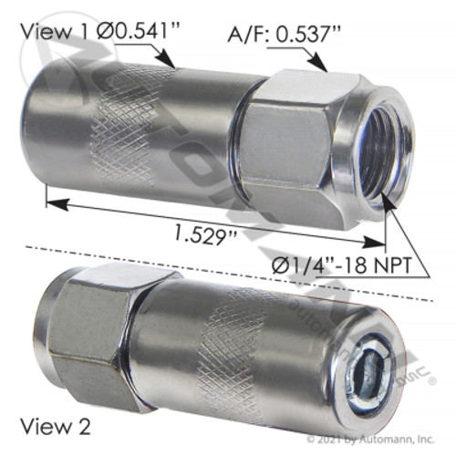579.1227 GREASE GUN COUPLER 1/8"