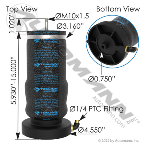 ABSZ70-060 VOLVO WESTERN STAR CAB AIR BAG AIR SPRING