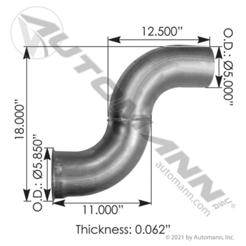 562.U4617094012A FREIGHTLINER TURBO EXHAUST TUBE S PIPE