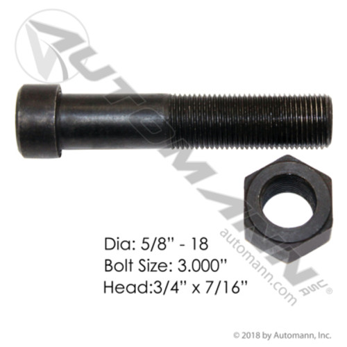 MCB850 FREIGHTLINER CENTER BOLT 5/8" X 3"