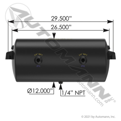 172.2034 AIR TANK RESERVOIR 2850 CI 12" DIAMETER